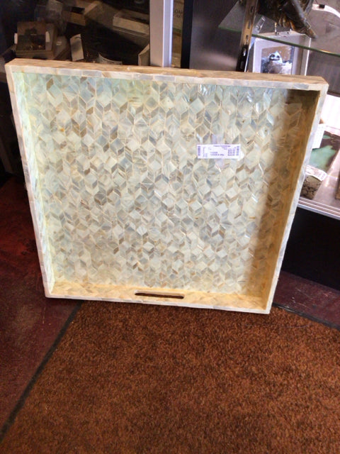 White Capiz Tray