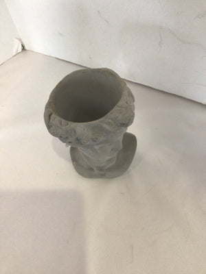 Gray Cement Bust Planter