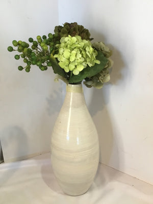 White W/ Flowers Vase