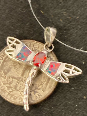 Sterling Silver Silver Dragonfly Pendant