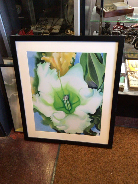 Green/multi Flower Framed Art