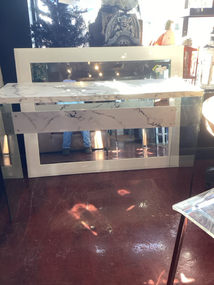 Console Acrylic AS IS Clear/Gray Table