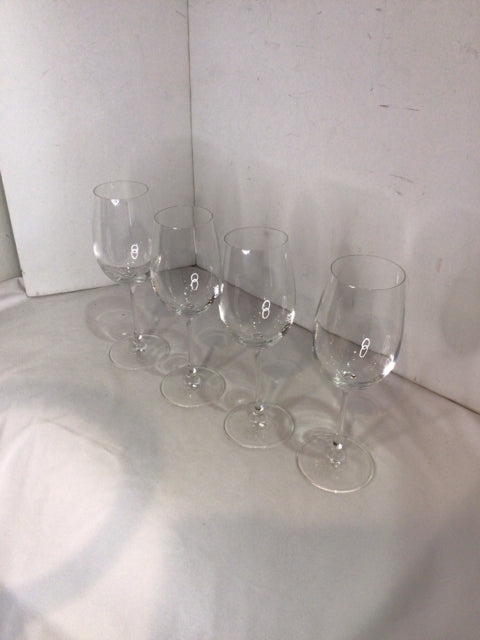 Set of 4 Clear Glass Glasses