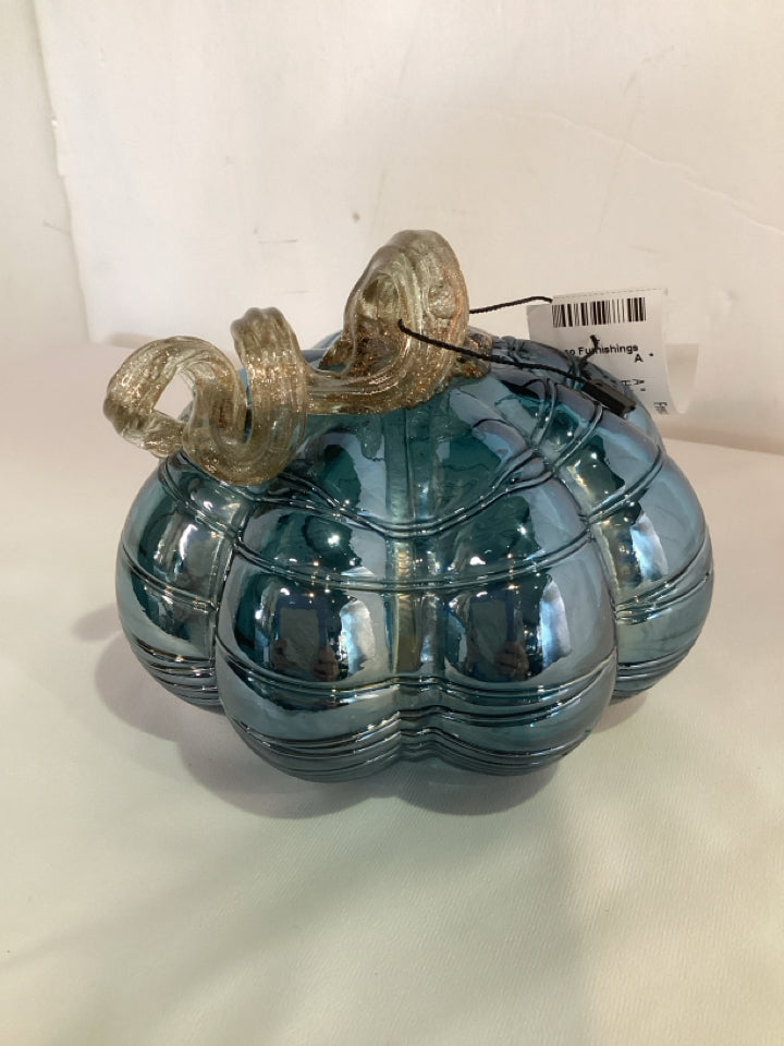 Pumpkin Blue Glass Holiday Item