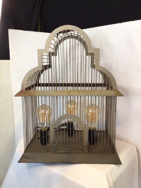 Hanging Metal Bird Cage Rust Light Fixture
