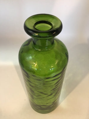 Hammered Green Glass Vase