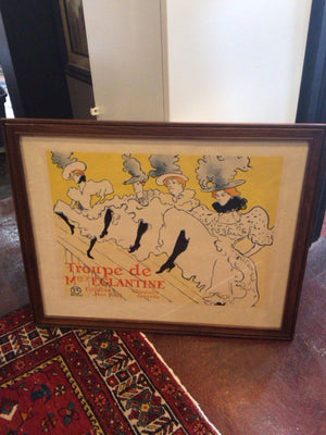 Vintage Yellow/White Poster Dancers Framed Art