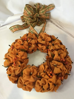 Orange Burlap Wreath