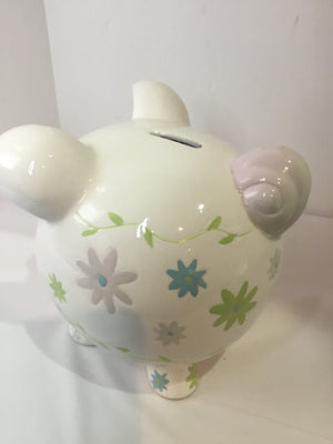 White Ceramic Pig Bank