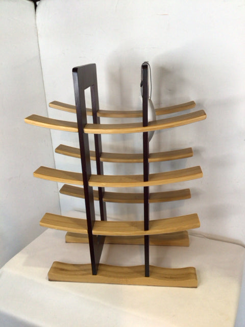 Brown/Tan Wood Wine Rack