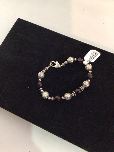 Red/Silver Beads Bracelet