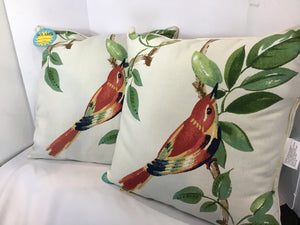 Outdoor/Outside Cream/Multi Bird Pillow Set