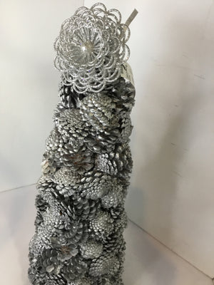 Christmas Silver Pine Cone Holiday Item