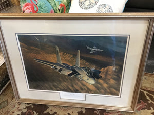 Numbered Cream Airplane Framed Art