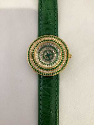 Green Rhinestone Watch