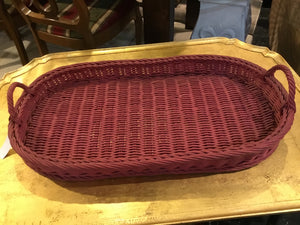 Oversized Red Wicker Tray