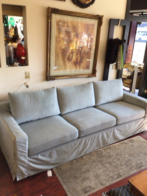 Havenly Sloan Velvet 3 Seat Blue Sofa/Couch 76PPCLCY