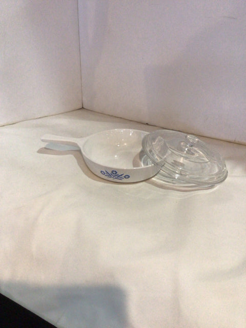 Corningware White/Blue Ceramic Floral W/Lid Baking Dish