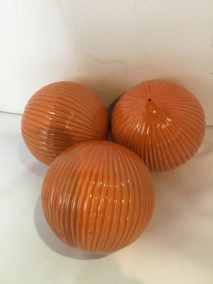 Set of 3 Orange Ceramic Ball