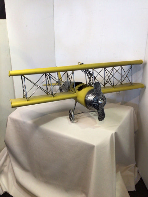 Yellow Metal Airplane Figurine