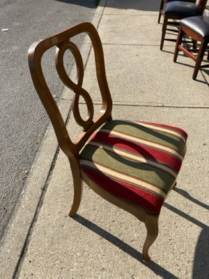 Striped Wood Set of 4 Dining Multi-Color Chair Set