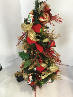 Table Top Green/Red Battery Operated Christmas Tree Holiday Item