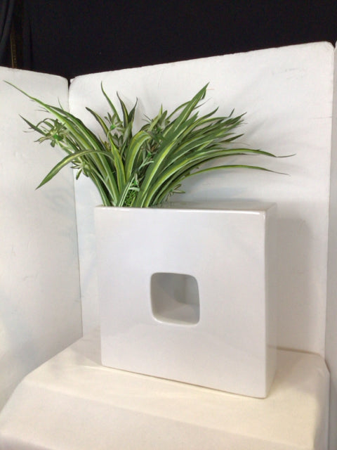 Modern White Ceramic Square Vase
