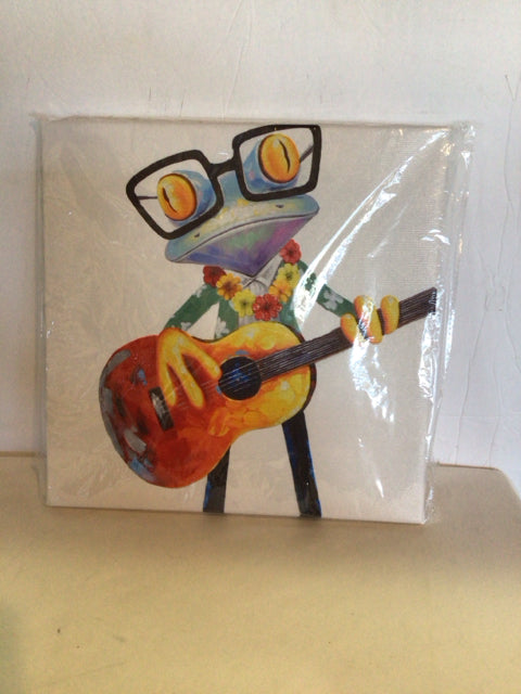 Multi-Color Canvas Frog Stretch Canvas Art