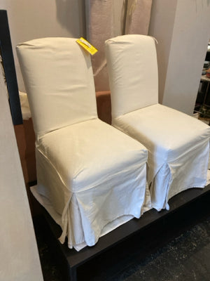 Arhaus Slip Cover Polyester Pair Cream Chair Set