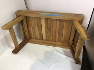 Folding Wood Weathered Tray Multi-Color Table