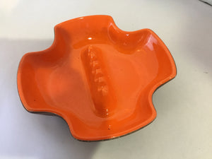 Mid-Century Orange Pottery Ash Tray