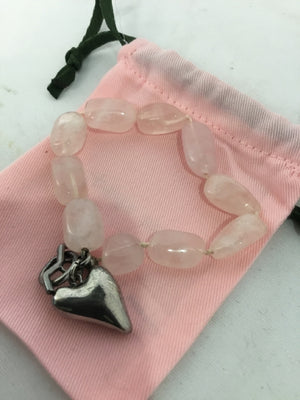 Sterling Silver Pink Rose Quartz Bracelet