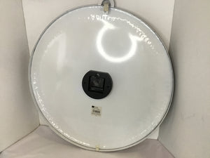 Battery White/Black Metal Clock