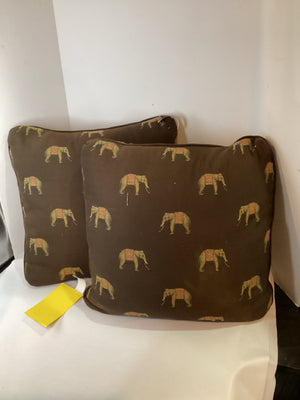 Pair Brown Down Elephant Pillow Set