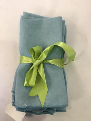 Set of 6 Blue Polyester Napkins