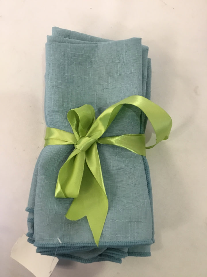 Set of 6 Blue Polyester Napkins