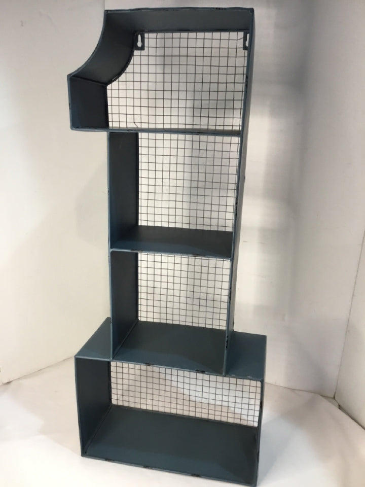 Pottery Barn Industrial Blue Metal Shelf