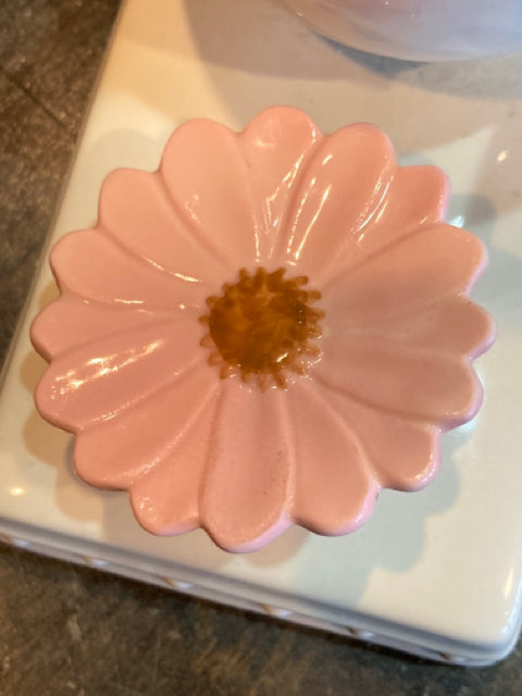 Nora Fleming Retired Pink Ceramic Flower Misc