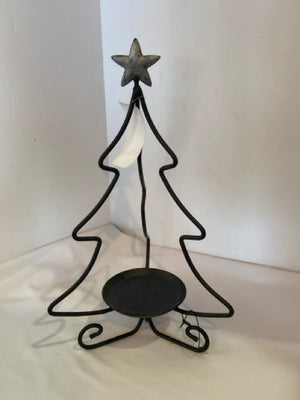 Pillar Iron Christmas Tree Candle Holder Holiday Item