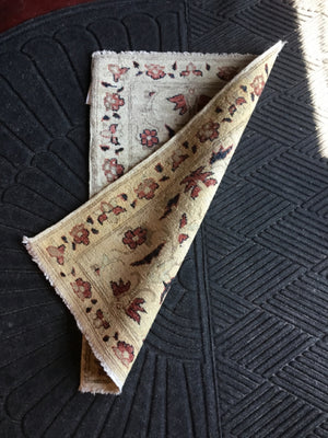 Polyester Floral Tan/Red Rug