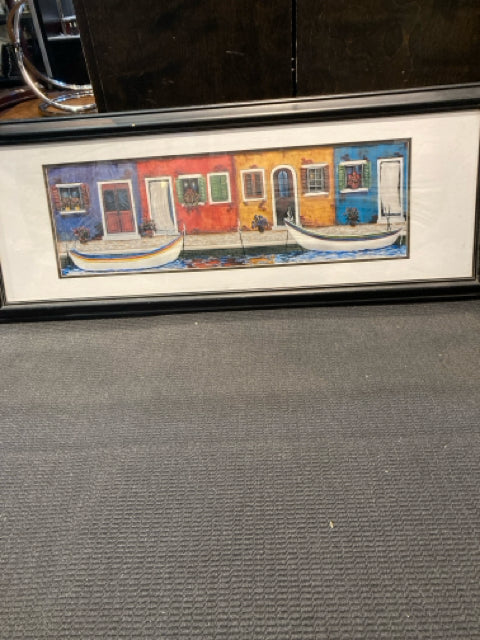 Primary Houses Boat Framed Art