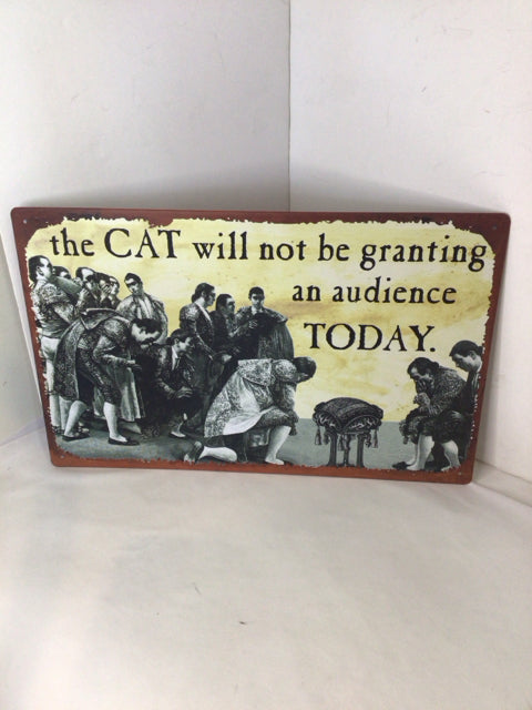 Whimsical Yellow/Brown Metal People Sign