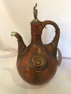 Vintage Italian Brown Leather Decanter