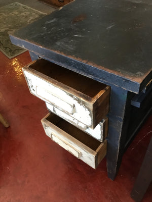 Vintage Wood 3 Drawers Black/White Chest/Dresser