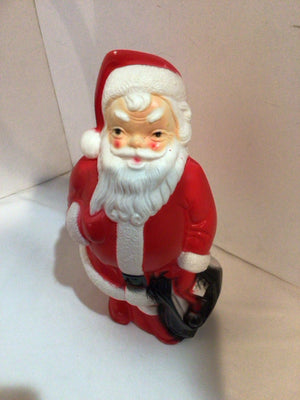 Vintage Christmas Red/white Plastic Blow Mold Santa Holiday Item