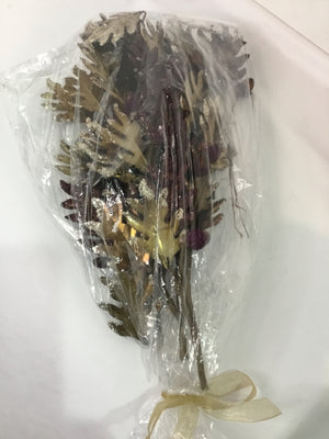 Bag of Brown Metal Leaves Holiday Item