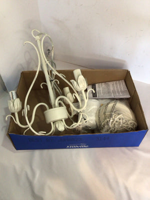 Vintage White Metal Chandelier