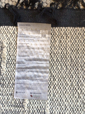 West Elm Wool Geometric Gray/White Rug