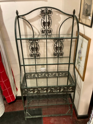 Metal Grapes Green Baker's Rack