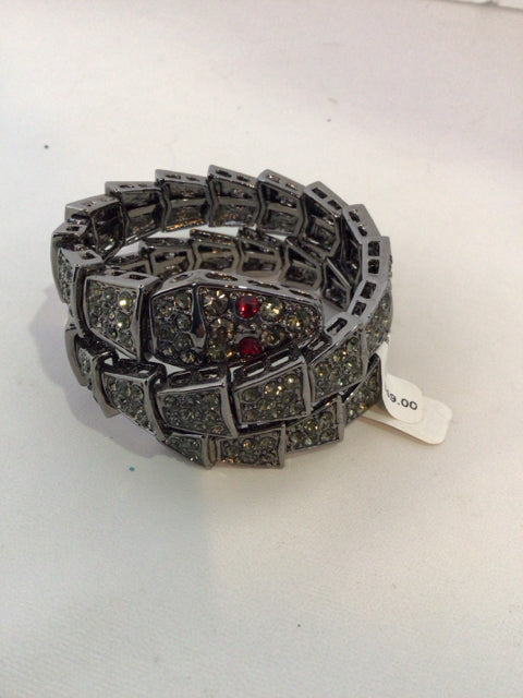 Gray Snake Rhinestone Bracelet